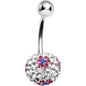 Clear Pink Flower Crystal Evolution Belly Ring
