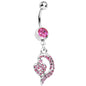 Pink Gem Dynamic Heart Belly Ring