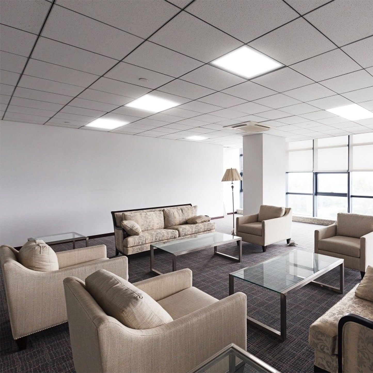 48W 2 2FT LED Panel Light 4800LM 7500K Ceiling Lighting 150W Equivalent LED Troffer Recessed Edge-Lit