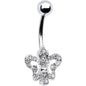 Clear Gem Fleur De Lis Belly Ring