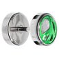 Anodized Titanium Green Peace Sign Cheater Plug