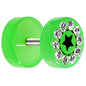 Green Acrylic Jeweled Star Cheater Plug