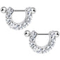 14G 5/8 Clear Gem Flirtatious Flair Nipple Shield Set