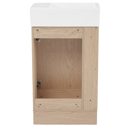 18.6' Bathroom Vanity with Sink, Bathroom Vanity Cabinet with Two-tier Shelf,...