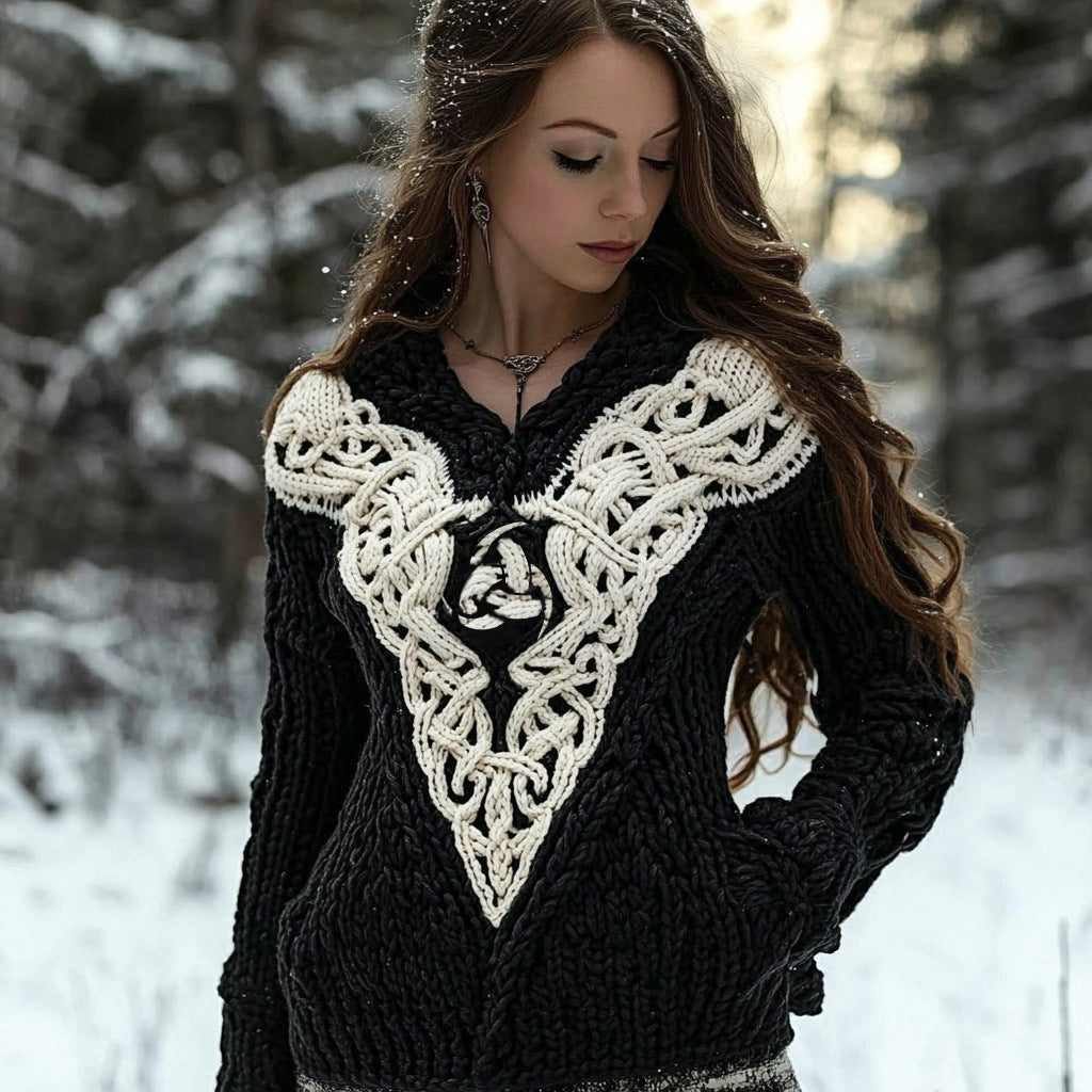 Hot-selling 3D Digital-print V-neck Womens Sweater For Halloween