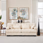 Sectional Sofa Cloud Modular Flannelette Beige 2 Seat 88 In 4 Pillows