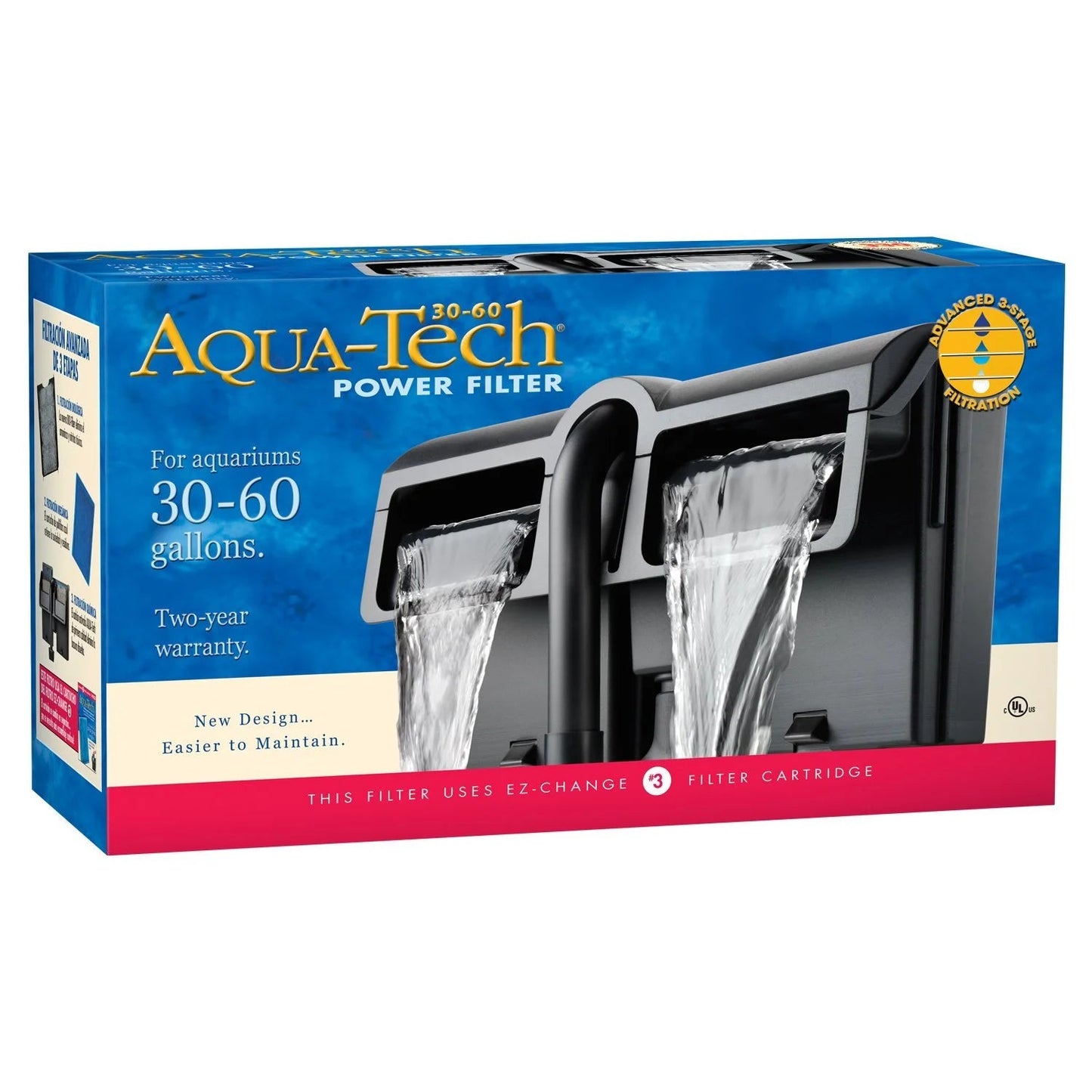 Power Aquarium Filter 3-Step Filtration, 30-60 Gallons