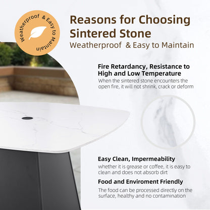 Rounded Square Outdoor Pedestal Dining Table