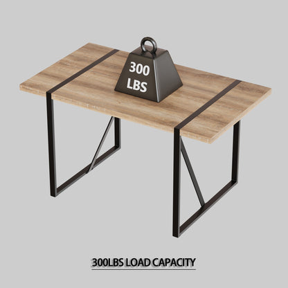 55 ' dining table modern rural industrial rectangular MDF wood set and PU