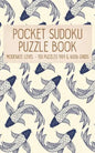 Pocket Sudoku Puzzle Book: Moderate Level - 150 puzzles 9x9 & 16x16 grids Koi Fish Pattern Blue Travel Size Paperback Notebook - Paperback