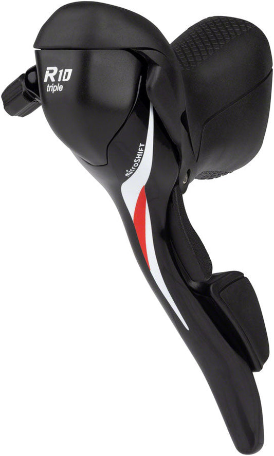 microSHIFT R10 Left Drop Bar Shift Lever - Triple Shimano Compatible Black