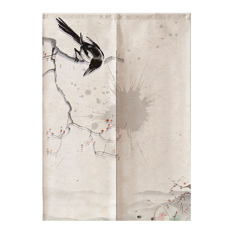 Chinese Fabric Door Partition Half Curtain Feng Shui