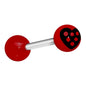 Red Black Polka Dot Heart Barbell Tongue Ring