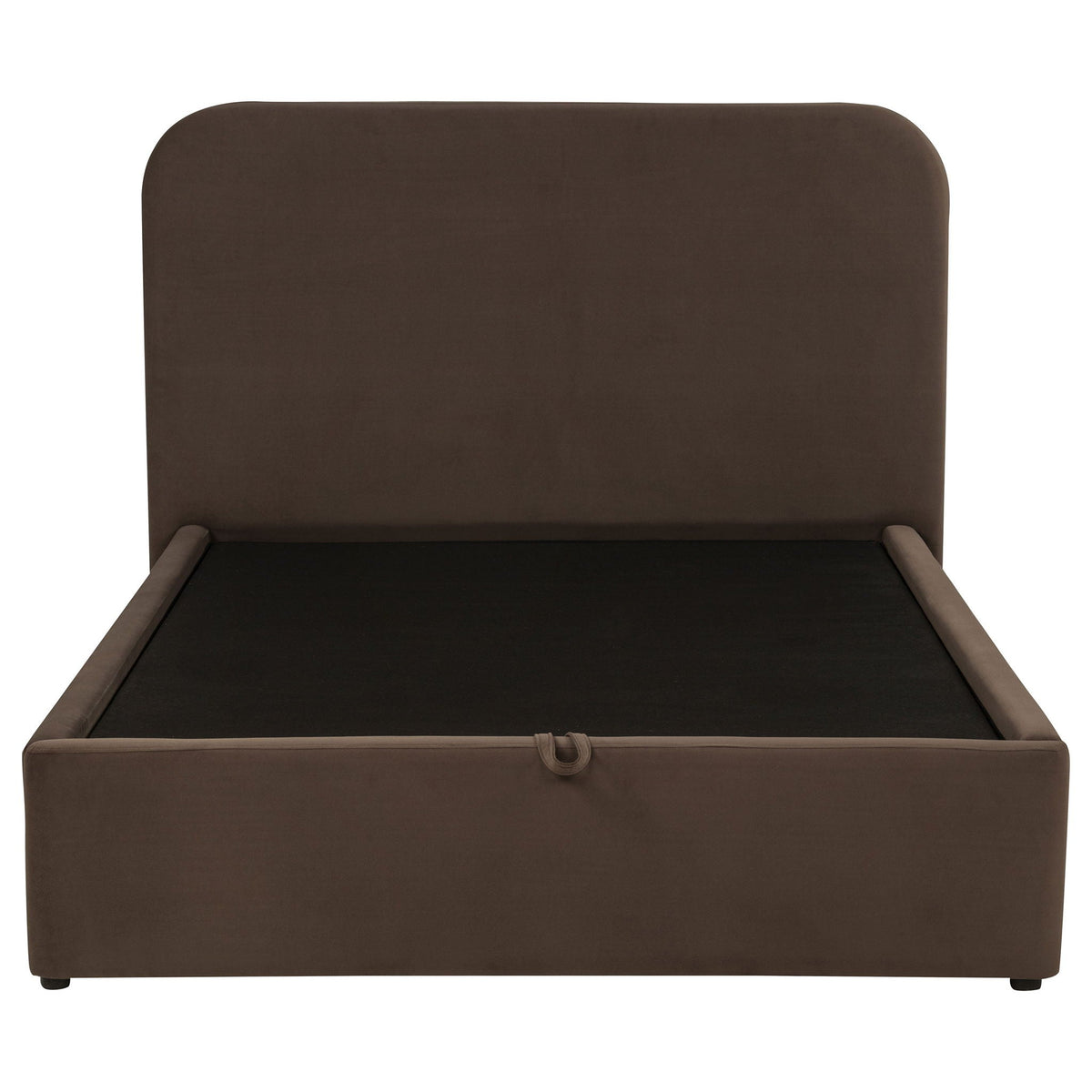 Anders Upholstered Full Storage Lift Platform Bed Chocolate