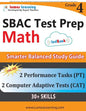 SBAC Test Prep: 4th Grade Math Common Core Practice Book and Full-length Online Assessments: Smarter Balanced Study Guide With Perform - Paperback