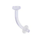 14G curved barbell CLEAR RETAINER 3/8