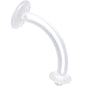 14G curved barbell CLEAR RETAINER 7/16