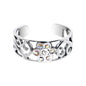 Sterling Silver 925 Aurora CZ Scroll Flower Toe Ring