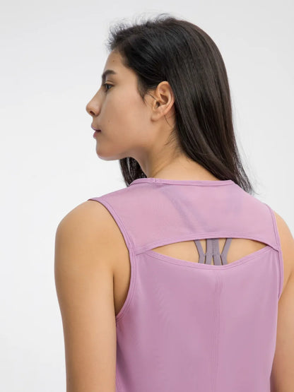 Millennia Cutout Back Round Neck Active Tank