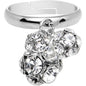 Clear Gem Cluster Dangle Adjustable Ring