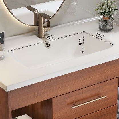 35.4' Mid-Century Floating Bathroom Vanity with Ceramic Undermount Sink