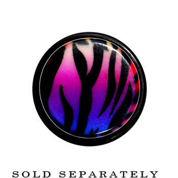 6G Multi Color Animal Print Acrylic Ear Taper
