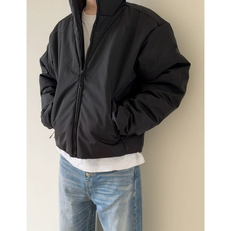 Mens Stylish American-Style Retro Stand-Collar Cotton Jacket