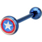Captain America Anodized Barbell Tongue Ring