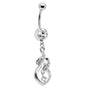 Crystalline Gem Distinctive Teardrop Belly Ring