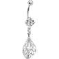 Crystalline Gem Dramatic Drifting Leaf Belly Ring
