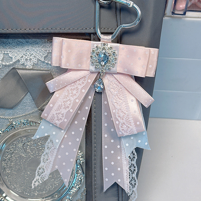 Cheering Fan Bow-knot Keychain Pin Pendant