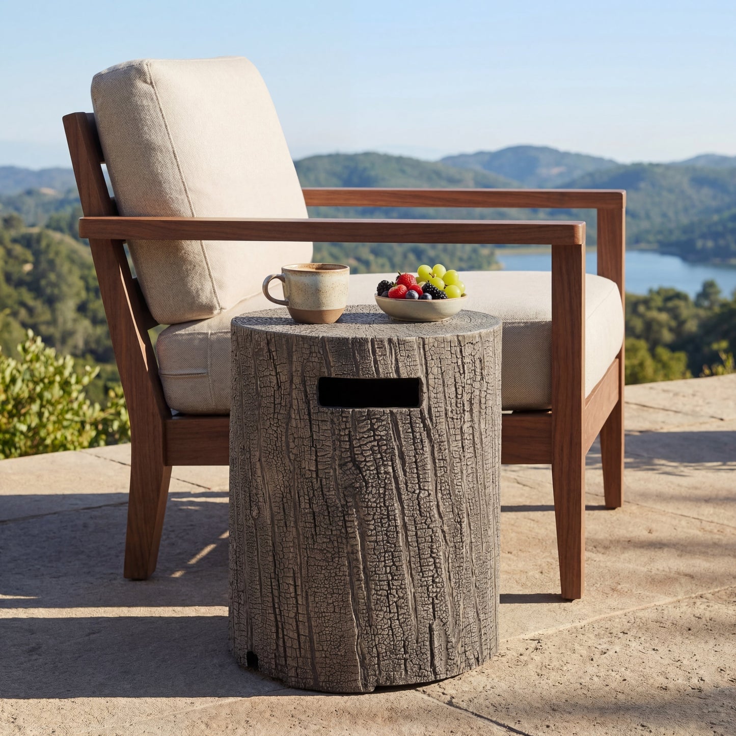 16x20 Inch MGO Propane Tank Holder Side Table, Light Grey