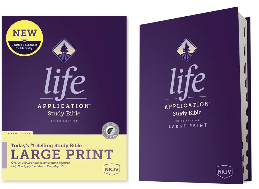 NKJV Life Application Study Bible, Third Edition, Large Print (Hardcover, Indexed, Red Letter) - Hardcover