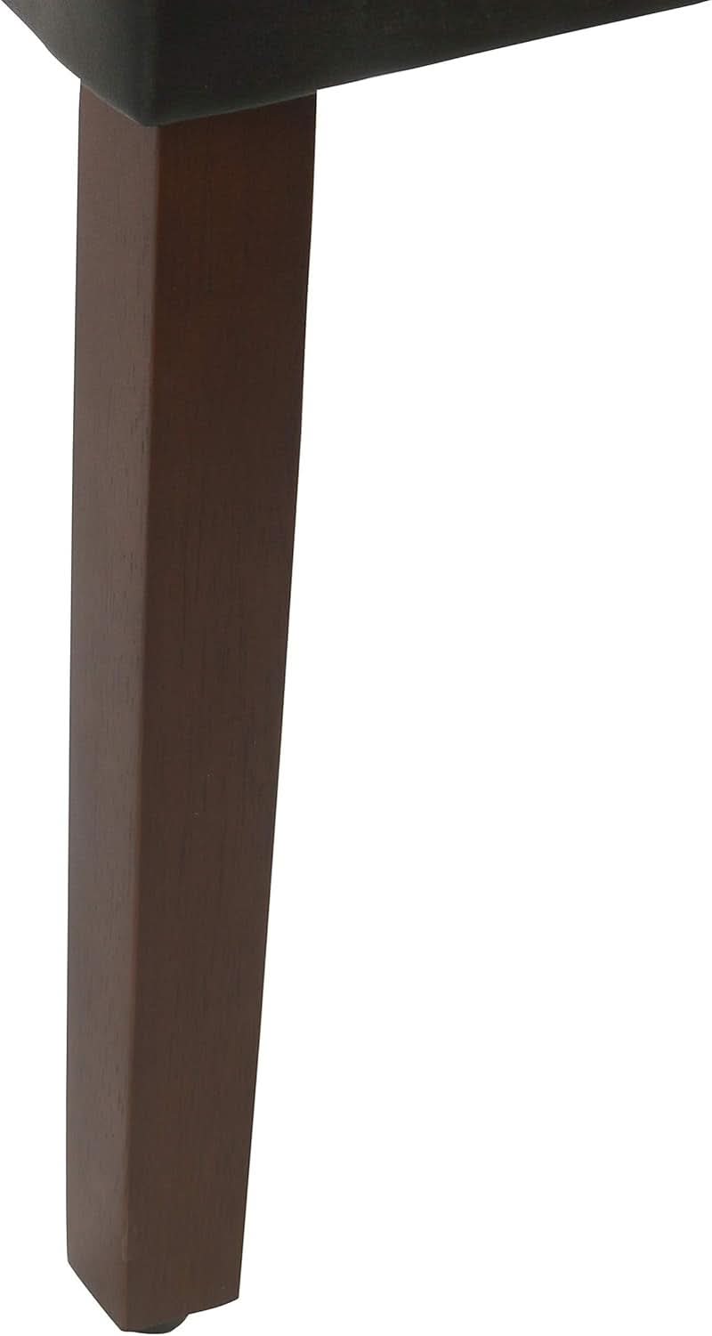 Parsons Dining Chair Black Faux Leather Modern Style