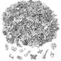 50-Pieces: Silver Charms for Jewelry Making Wholesale Bulk Tibetan Silver Charm Pendants for DIY Necklace Bracelet Earring Craft Supplies