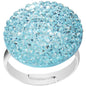 Aqua Sparkler Round Adjustable Ring