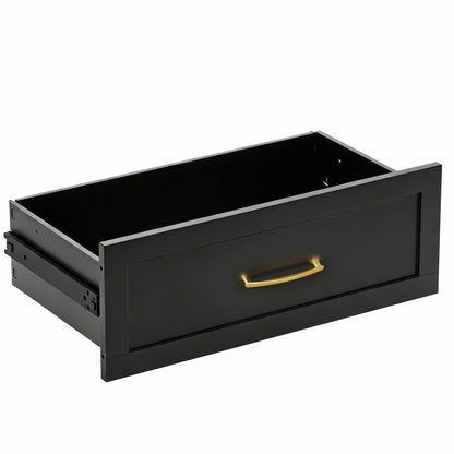 Dresser Tall 9-Drawer Black Steel Smooth-Glide 47.3x15.8x39 In
