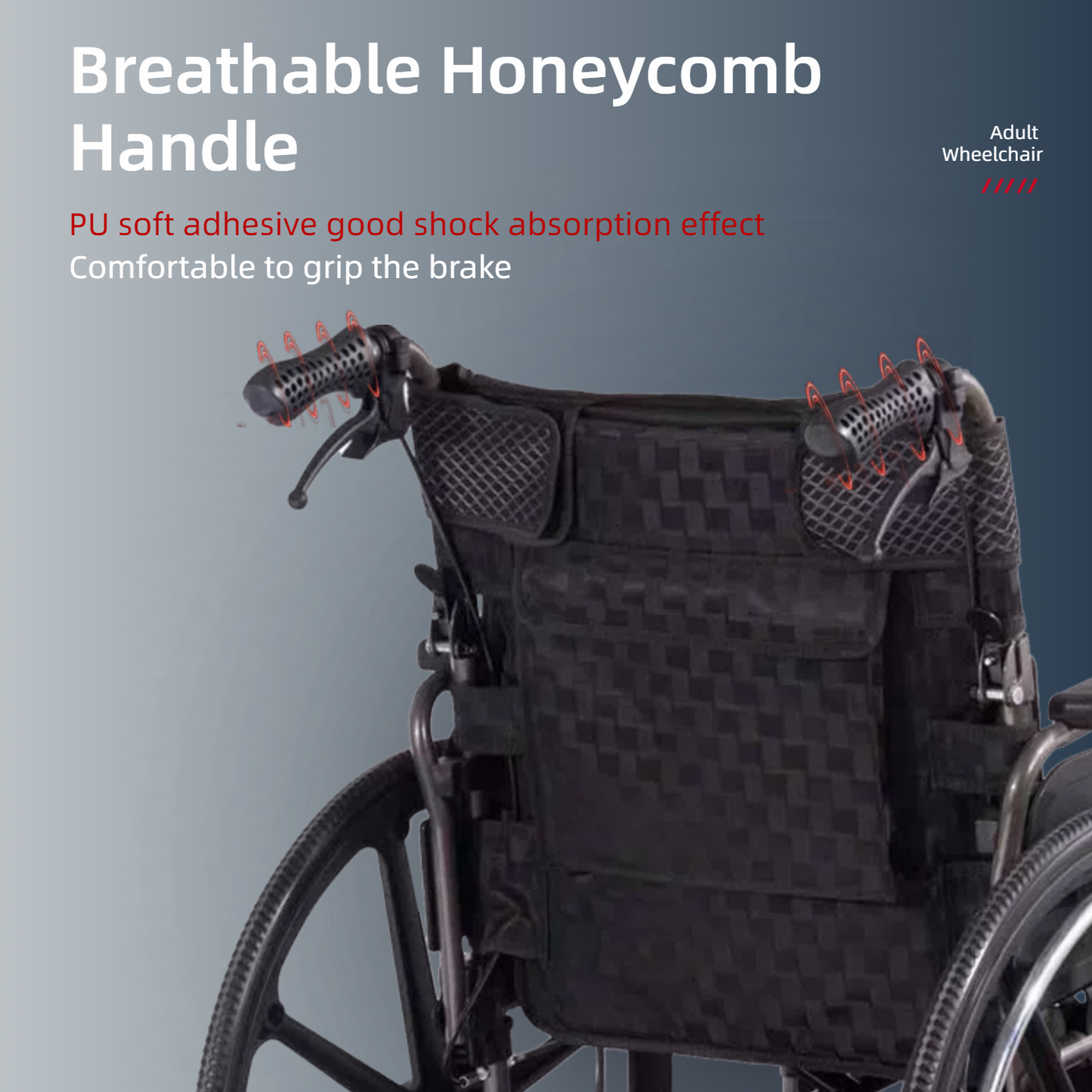 Wheelchair Manual Transport Folding Carbon Steel 20 In Seat Locking Brakes