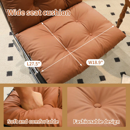 Accent Chair High Back Wingback Faux Leather Brown 27x32x39 In 350 LB