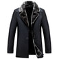 Men's Winter Lapel Thickening Leather Coat