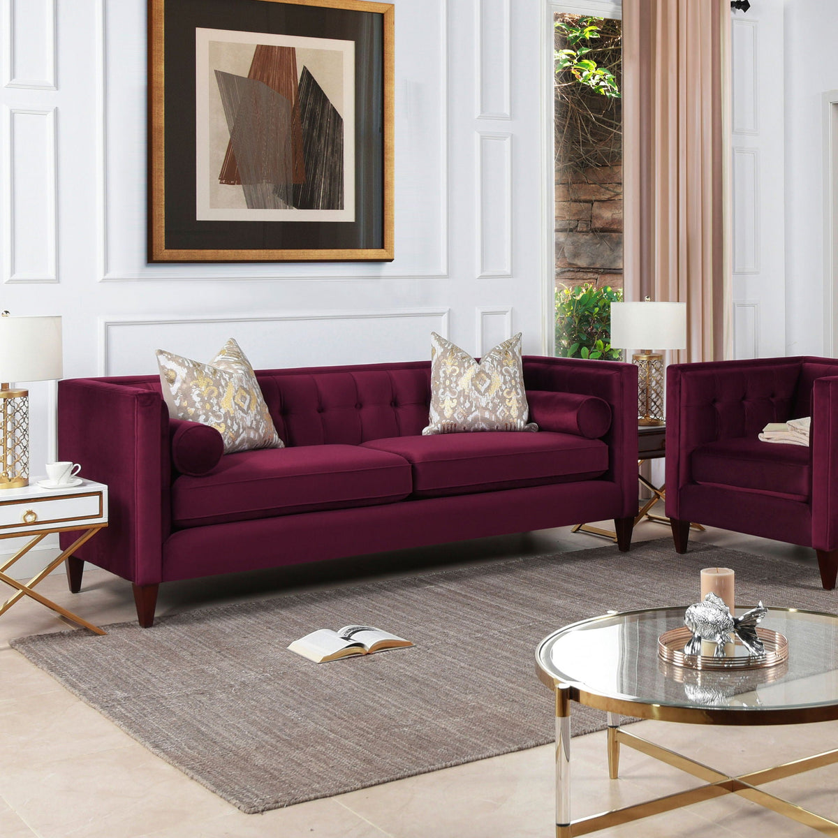 Jack - Modern Tuxedo Tufted Sofa