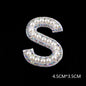 Pearl Rhinestone Cloth Sticker-Letter A-White-2 Pack
