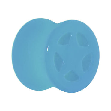 Acrylic Neon Blue Star Tunnel Plug 2G to 20mm