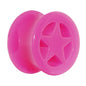 Acrylic Neon Pink Star Tunnel Plug 2G to 20mm