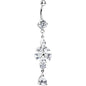 Crystalline Gem Glam Flower Belly Ring