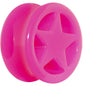 Acrylic Neon Pink Star Tunnel Plug 2G to 20mm