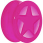 Acrylic Neon Pink Star Tunnel Plug 2G to 20mm