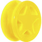 Acrylic Neon Yellow Star Tunnel Plug 2G to 20mm