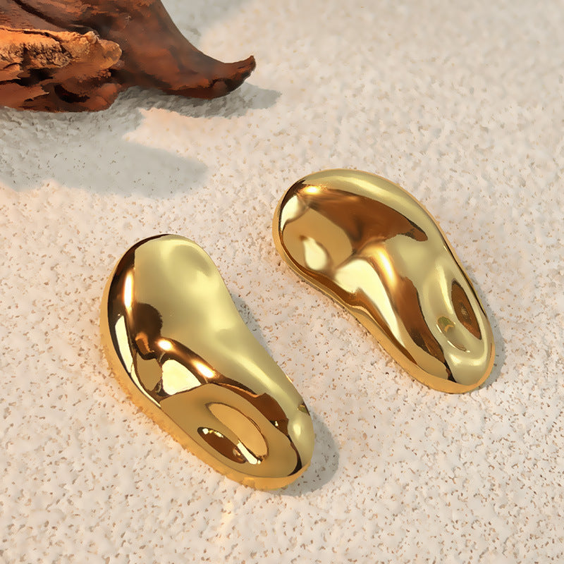 18K Gold plated Stainless Steel Geometric Plain finish Earrings Womens European And American Style