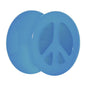 Acrylic Neon Blue Peace Sign Tunnel Plug 2G to 20mm
